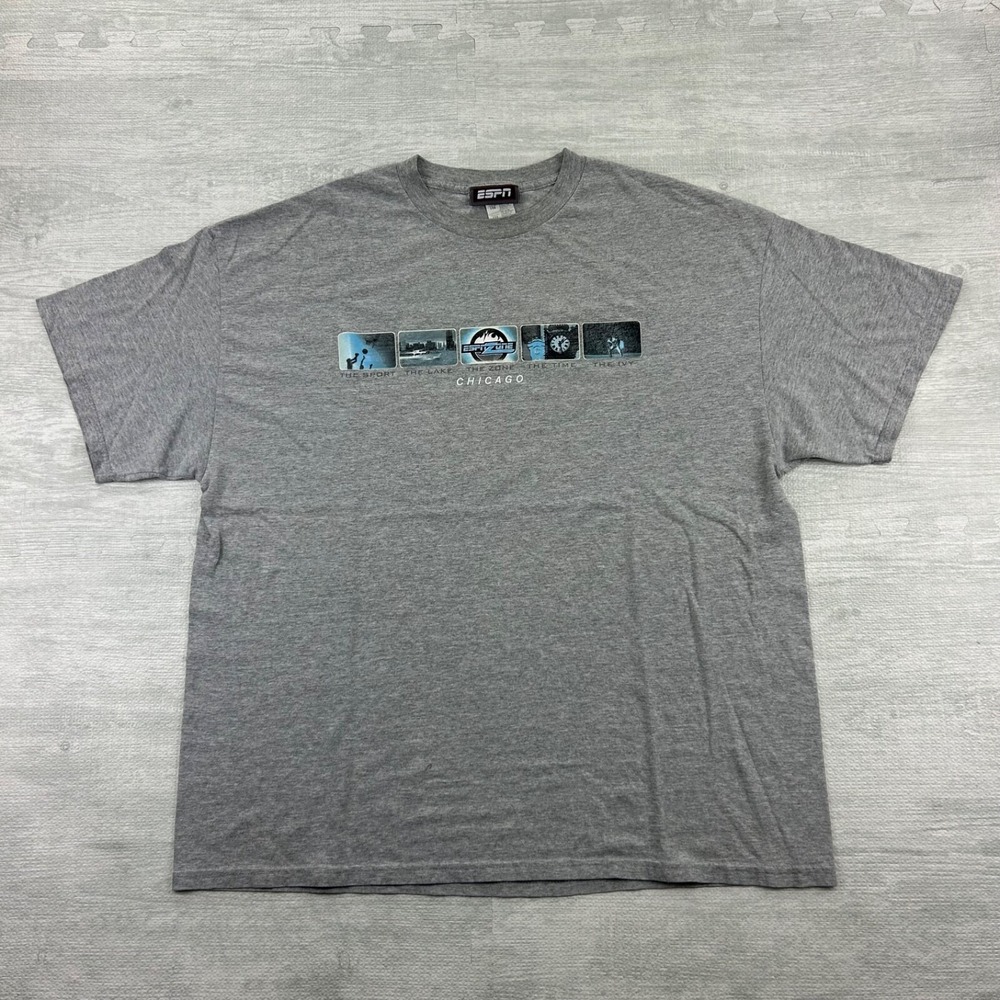 Vintage 90s ESPN Zone Shirt Size XXL Gray Chicago Sports Basketball